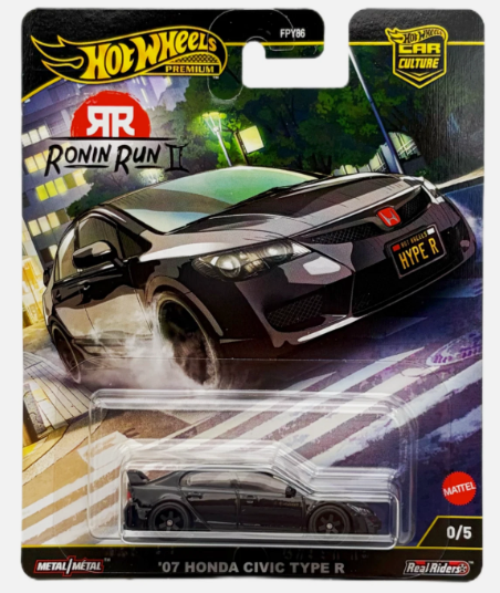Hot Wheels Premium – ’07 Honda Civic Type R (FD2) | Ronin Run II – Chase