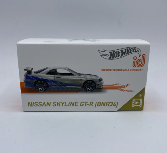 Hot Wheels 1:64 ID Cars – Nissan Skyline GT-R (BNR34) | Silver | Model HCJ08